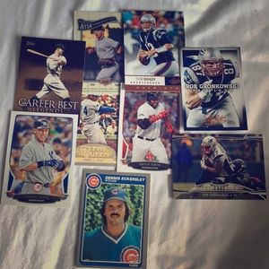 Lot of 9 Football/Baseball Cards STARS, HOF